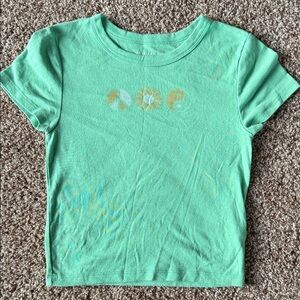 American Eagle Outfitters Green Short Sleeve Graphic Baby Tee size Small
